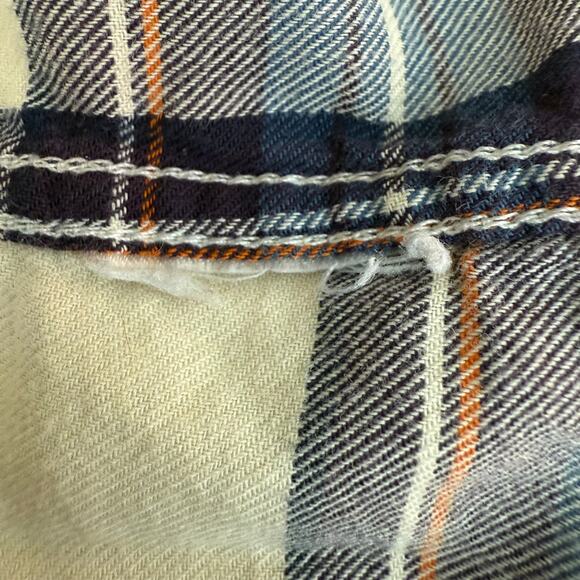 H&M L.OG.G. Womens Long Sleeve Button-Up Casual Purple/Blue/Cream Plaid Shirt 8 - Picture 11 of 11